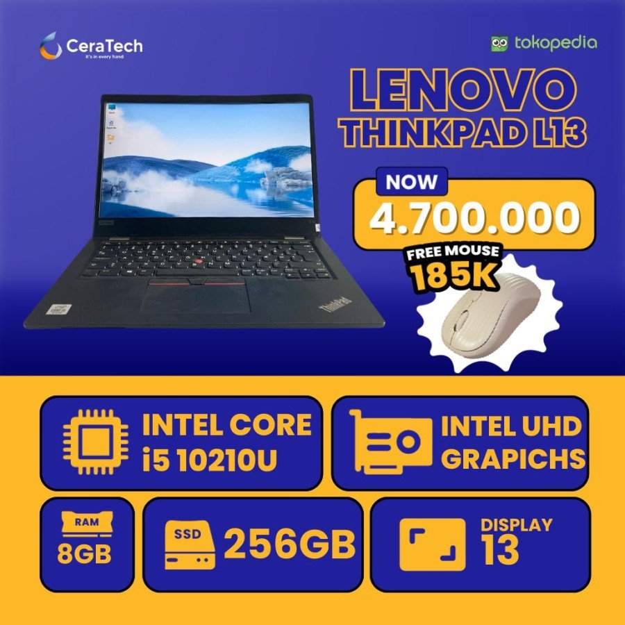 Lenovo thinkpad L13 Laptop murah di jogja