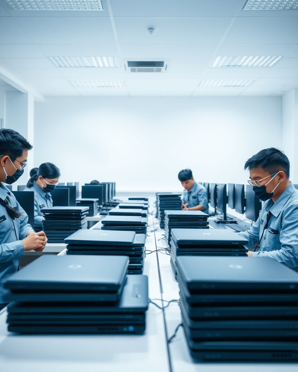 tim Ceratech Pekanbaru menilai laptop sekolah di lab komputer untuk lelang perangkat IT