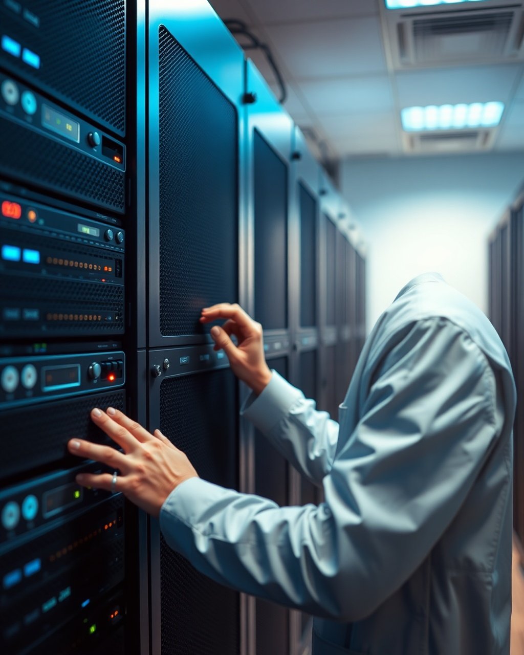 teknisi Ceratech Jakarta menghapus data server perusahaan dalam layanan ITAD profesional